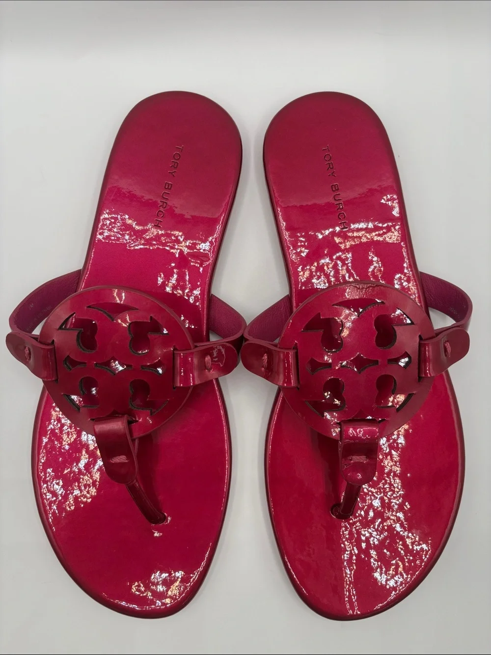 Tory Burch Metallic Fuchsia Miller Thong Sandals